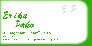 erika pako business card